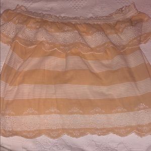 American Eagle Off the shoulder stripped top